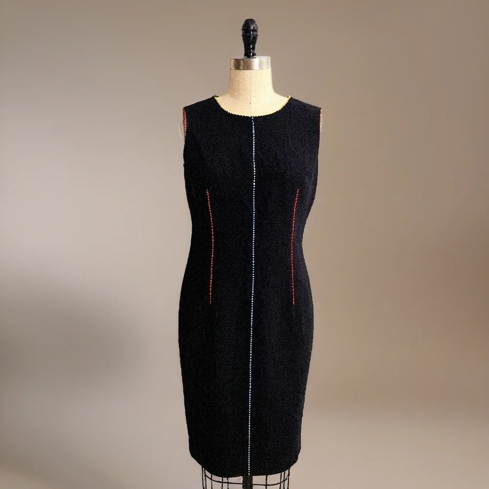 Anne Kaelie Classic Black Sleeveless Sheath Dress – Size 10